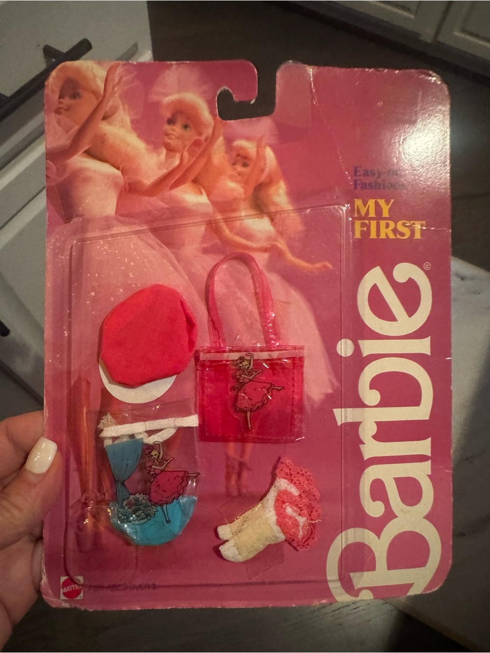 Barbie My First Doll Accessory Set - Pink Tote & Hat NIB vintage sealed